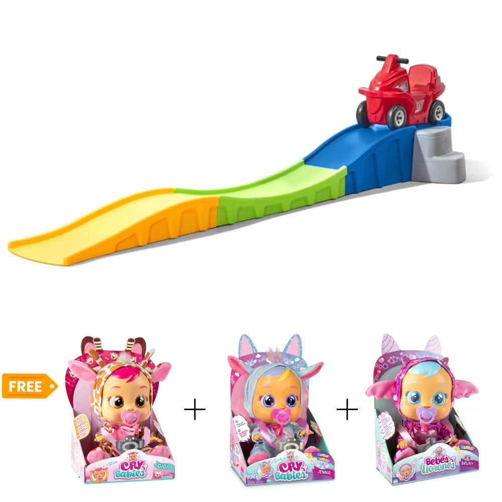 Step2 Anniversary Edition Up & Down Roller Coaster + 3 IMC Cry Babies Dolls