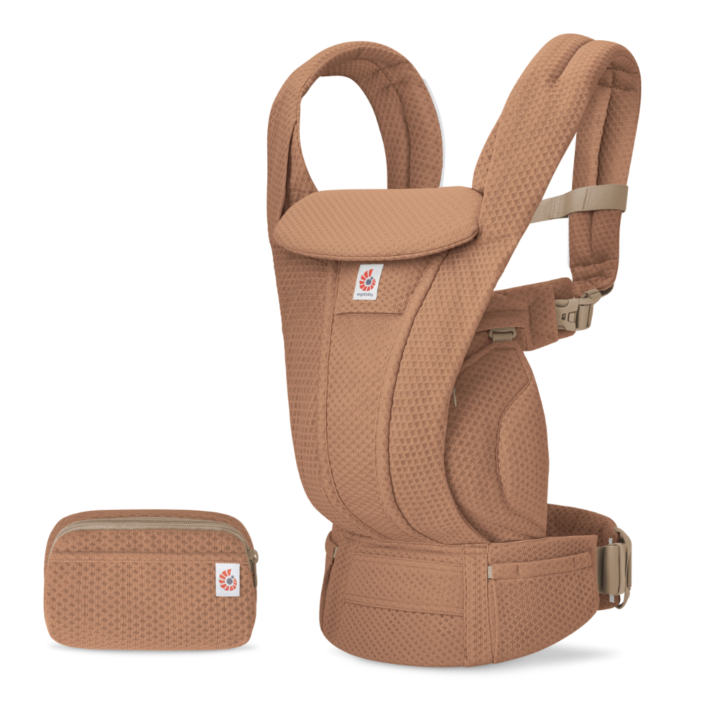 Ergobaby Omni Deluxe Baby Carrier - Lightweight Newborn to Toddler Carrier with Breathable Soft Mesh, Enhanced Lumbar Support,  Adjustable Waistbelt & Cross Straps, Privacy Hood, 4 Carry Positions, 6 Storage Pockets, 3-20Kgs, Birth - 4 Years, Canyon Clay