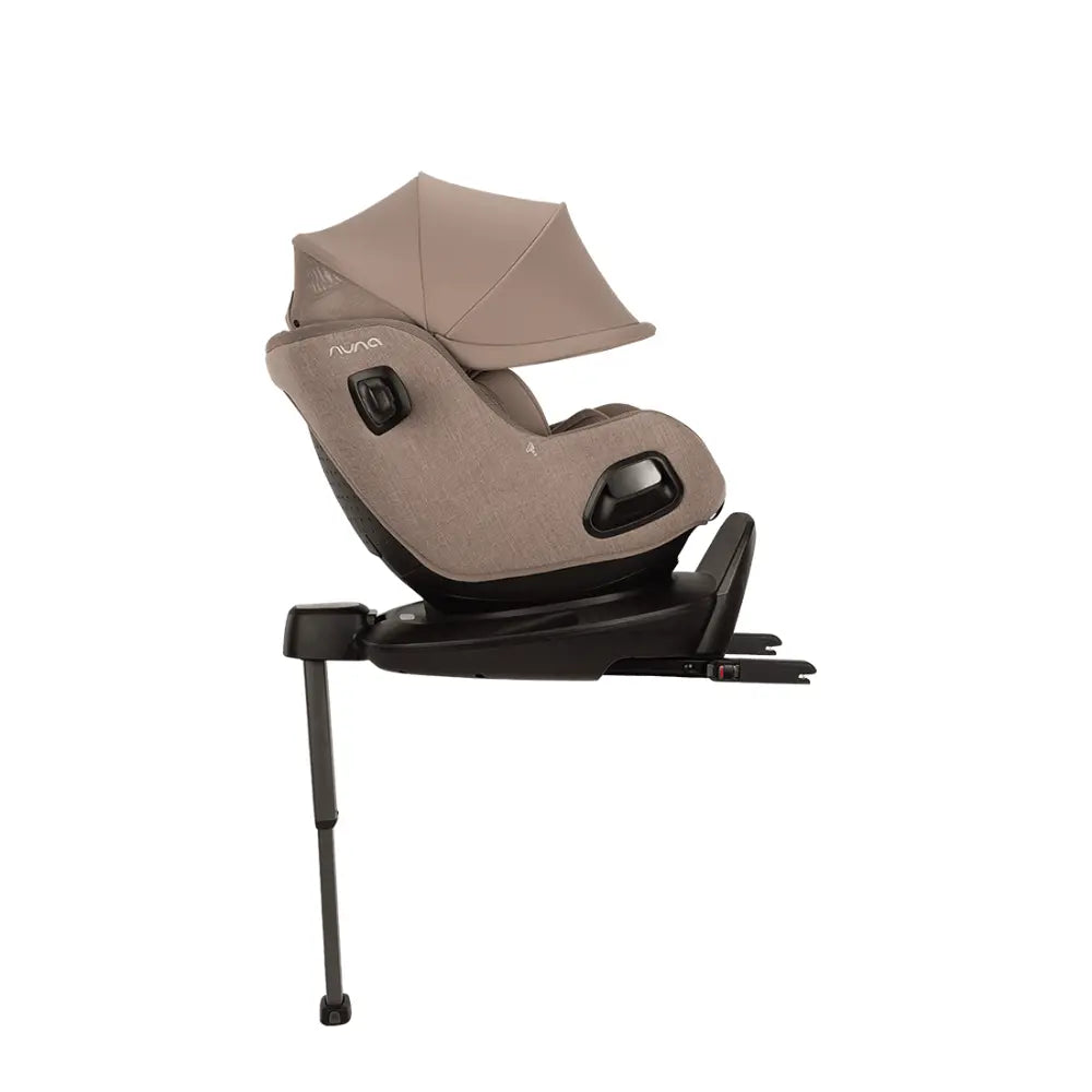 Nuna PRUU Aire Infant Car Seat|Convertible (Forward & Rear Facing)|360 Degrees Rotation with Base|Retractabe Sun Canopy|Moisture Absorbing Airy Mesh|5 Positions Recline In Both Mode|For 0 to 4Y|Upto 19 Kg - Cedar