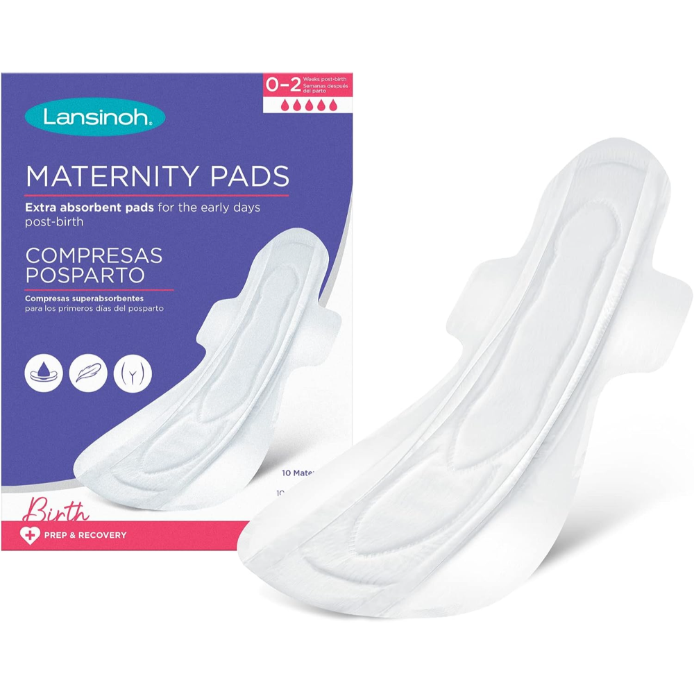 Lansinoh Extra Absorbent Premium Maternity Pads - After Delivery Pad for Urinary Incontinence & Heavy Flow, Postpartum & Overnight Flow, Post Pregnancy Bleeding