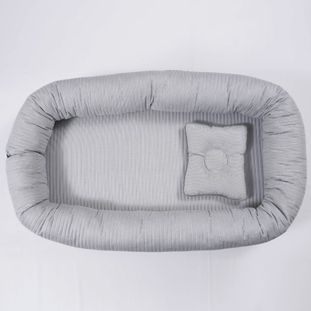 Annasimona Kids Striped Newborn Baby Nest - Grey