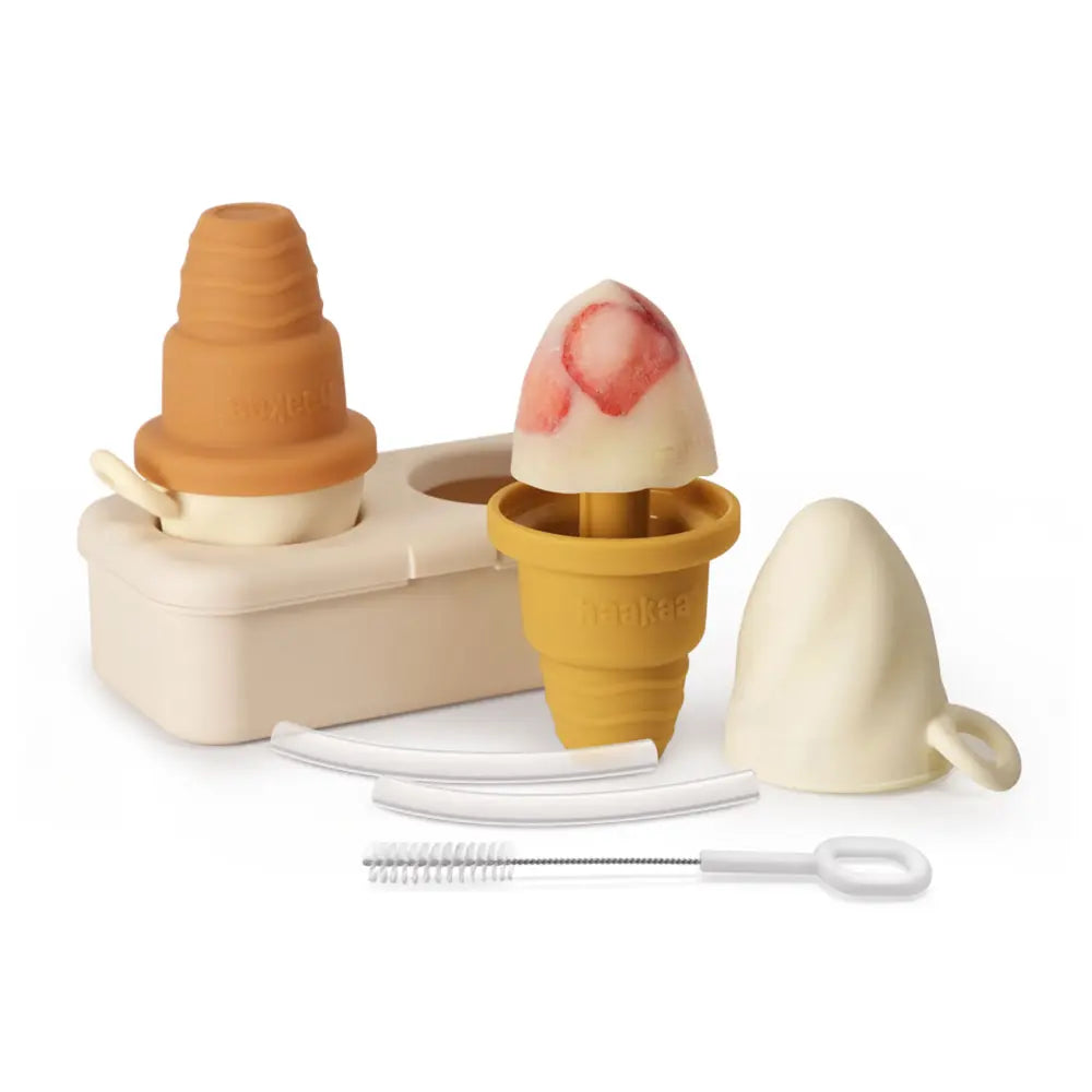 Haakaa Freeze-N-Sip Ice Cream Mould Set – Fun Frozen Treats for Babies & Toddlers – Marigold