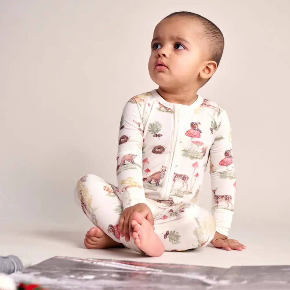Bubz Zipsuit - Woods - made from ultra-soft, breathable 95% bamboo (OEKO-TEX® certified) for gentle, skin-friendly comfort and all-day wear