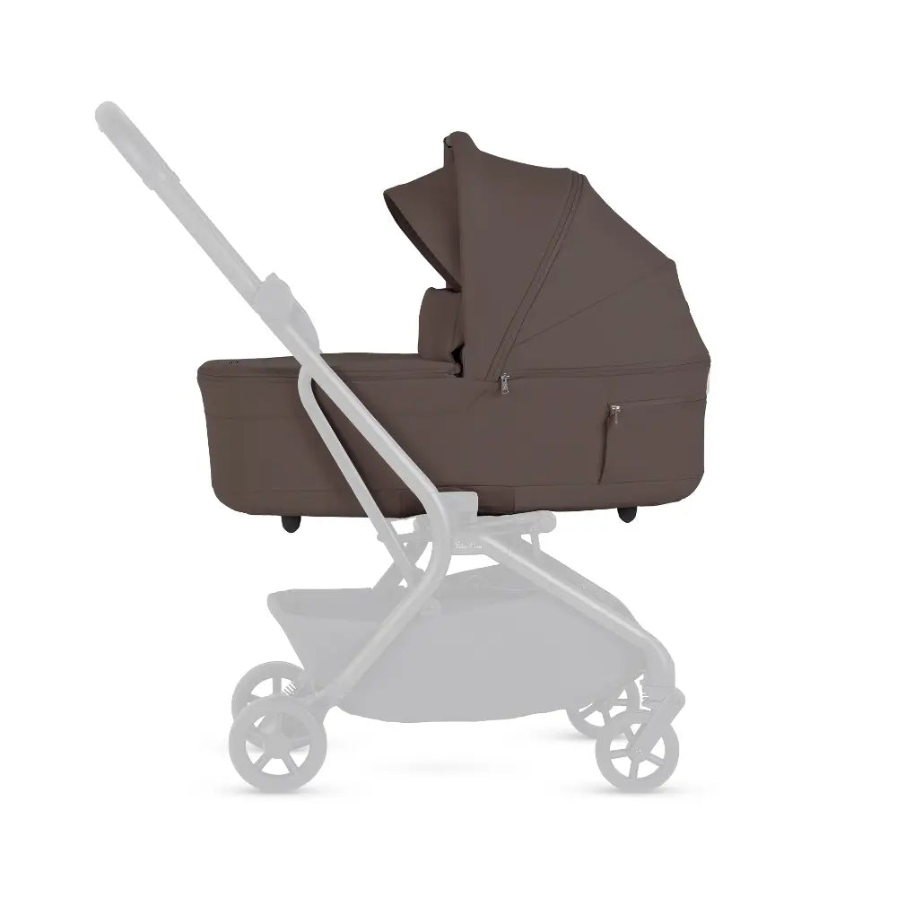 Silver Cross Nia World's Only Aircraft Cabin Approved Stroller in Both Seat & Carrycot Mode|Flat Recline|One Hand Fold|Lightweight & Travel Friendly|Self Standing|0 to 6M|Upto 9 Kg - Chocolate