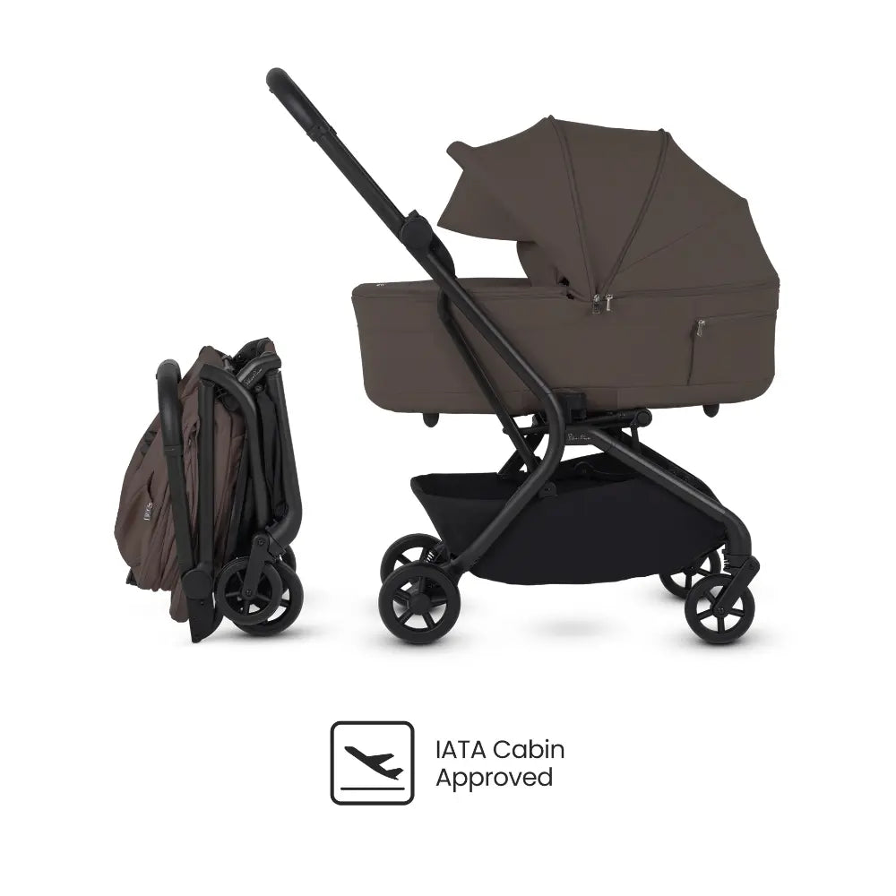 Silver Cross Nia World's Only Aircraft Cabin Approved Stroller in Both Seat & Carrycot Mode|Flat Recline|One Hand Fold|Lightweight & Travel Friendly|Self Standing|0 to 4Y|Upto 22 Kg - Chocolate