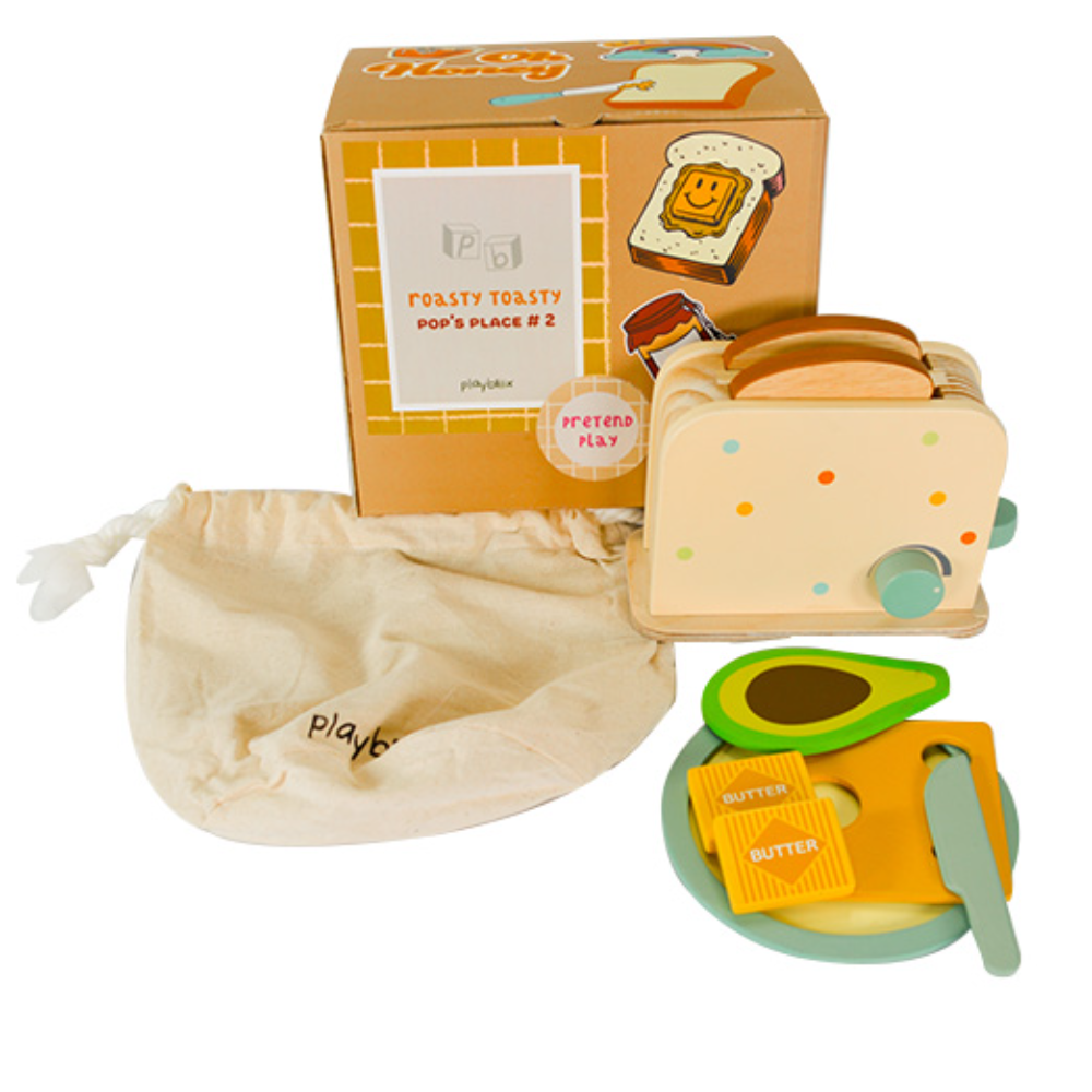 Playbox Roasty Toasty Wooden Toaster Kitchen Set