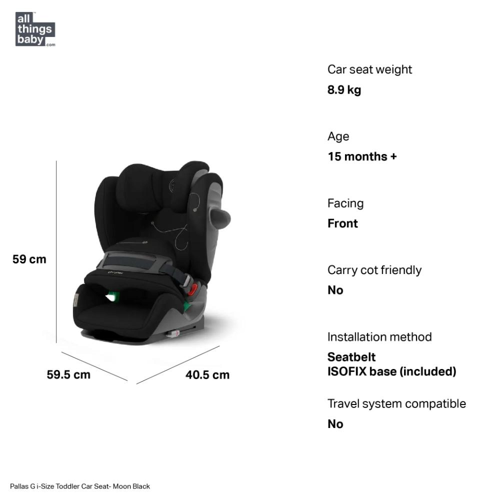 Cybex Pallas G i-Size Toddler Convertible Car Seat with Forward Facing, ISOFIX Connectors, Removable Safety Impact Shield and Side Protectors, Converts to a Highback Booster Car Seat with Adjustable Headrest from 15 Months Onwards